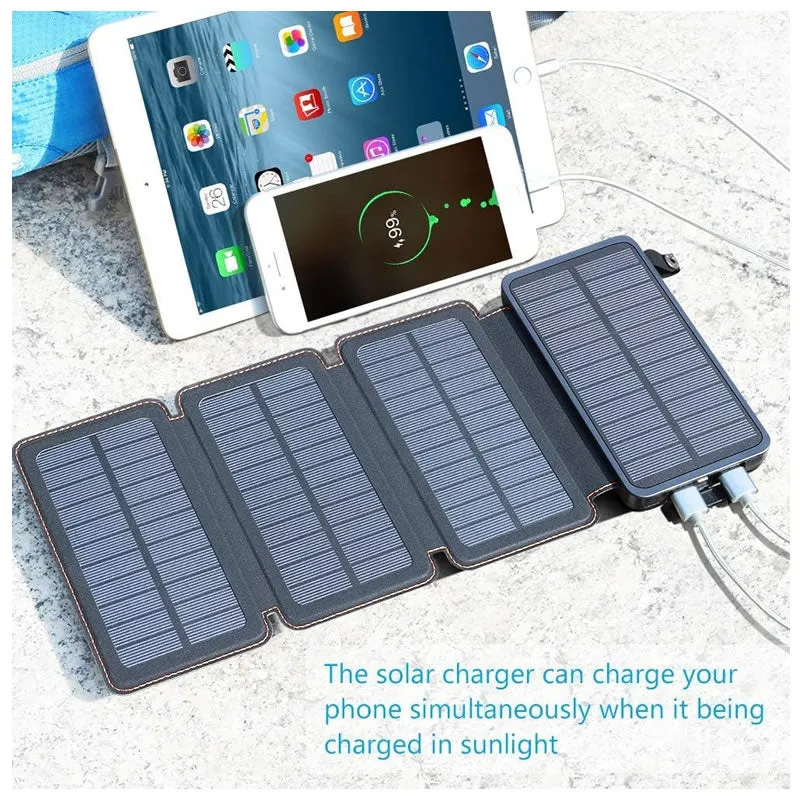 Portable Solar Powered Powerbank With 4 Solar Panels -Jg306