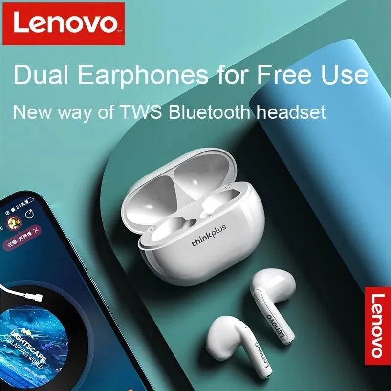 Premium Wireless Bluetooth Headset by Lenovo: In-Ear, Noise-Canceling