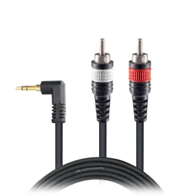 ProX XCP-CMR03 3’ Ft Premium 3.5mm 1/8” Mini TRS to Dual RCA-M Unbalanced Y-Cable