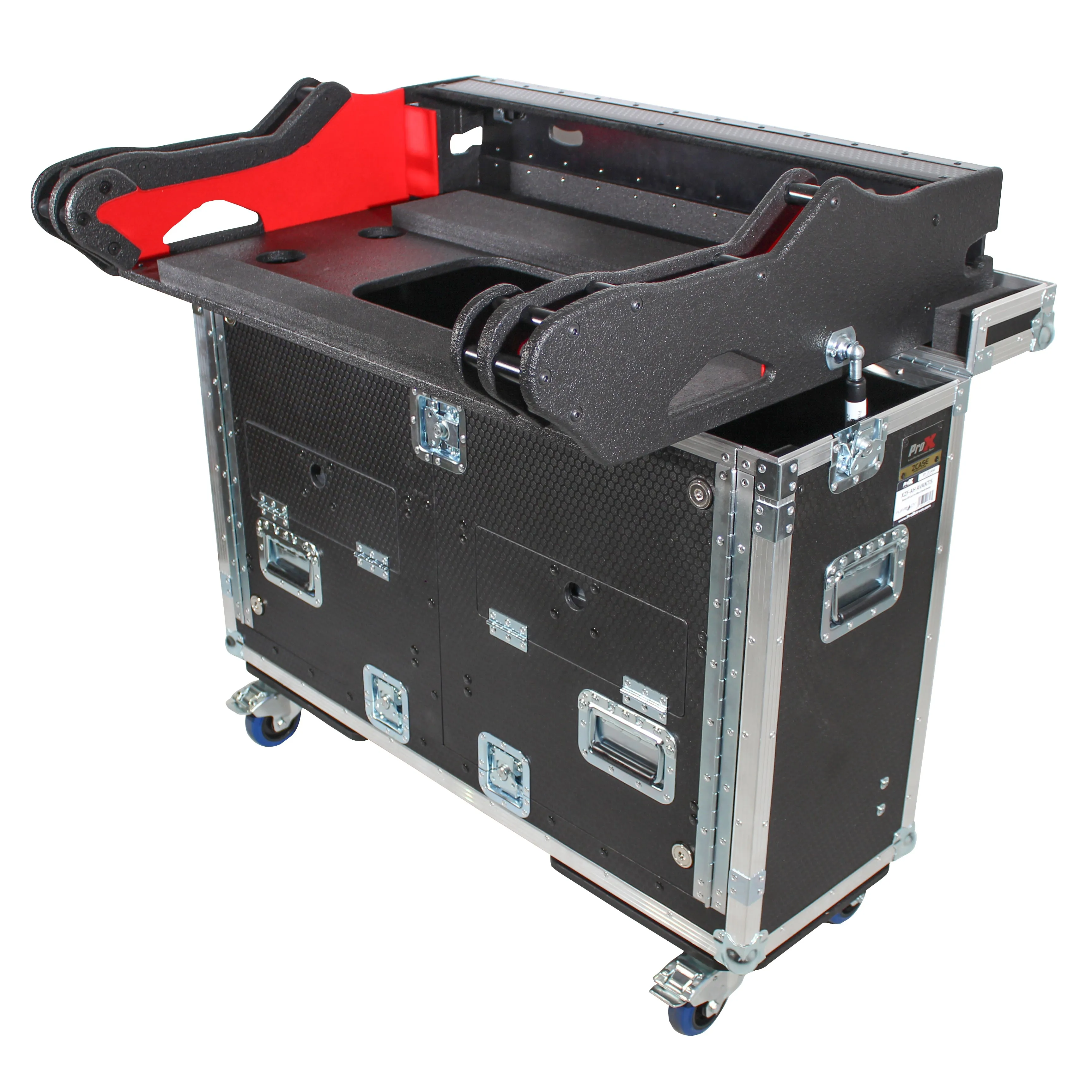 ProX XZF-CHMQ250M For ChamSys MagicQ MQ250 Flip-Ready Hydraulic Console Easy Retracting Lifting Flight Case with wheels