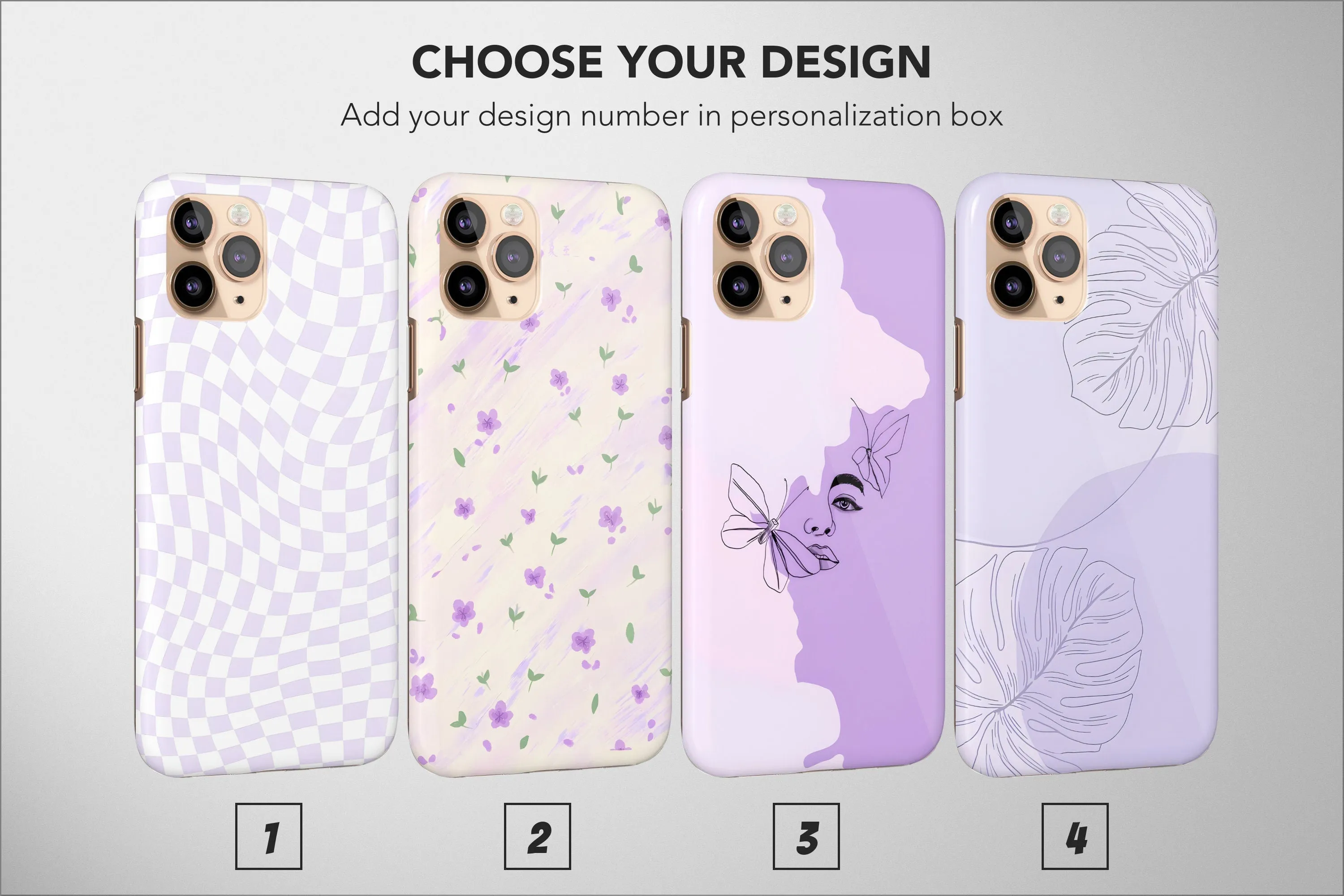 Purple Boho Phone Case Cute Minimalist Girl Aesthetic Cover