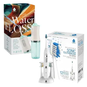 Pursonic Rechargeable Toothbrush & Water Flosser Duo with Long-Lasting Supply