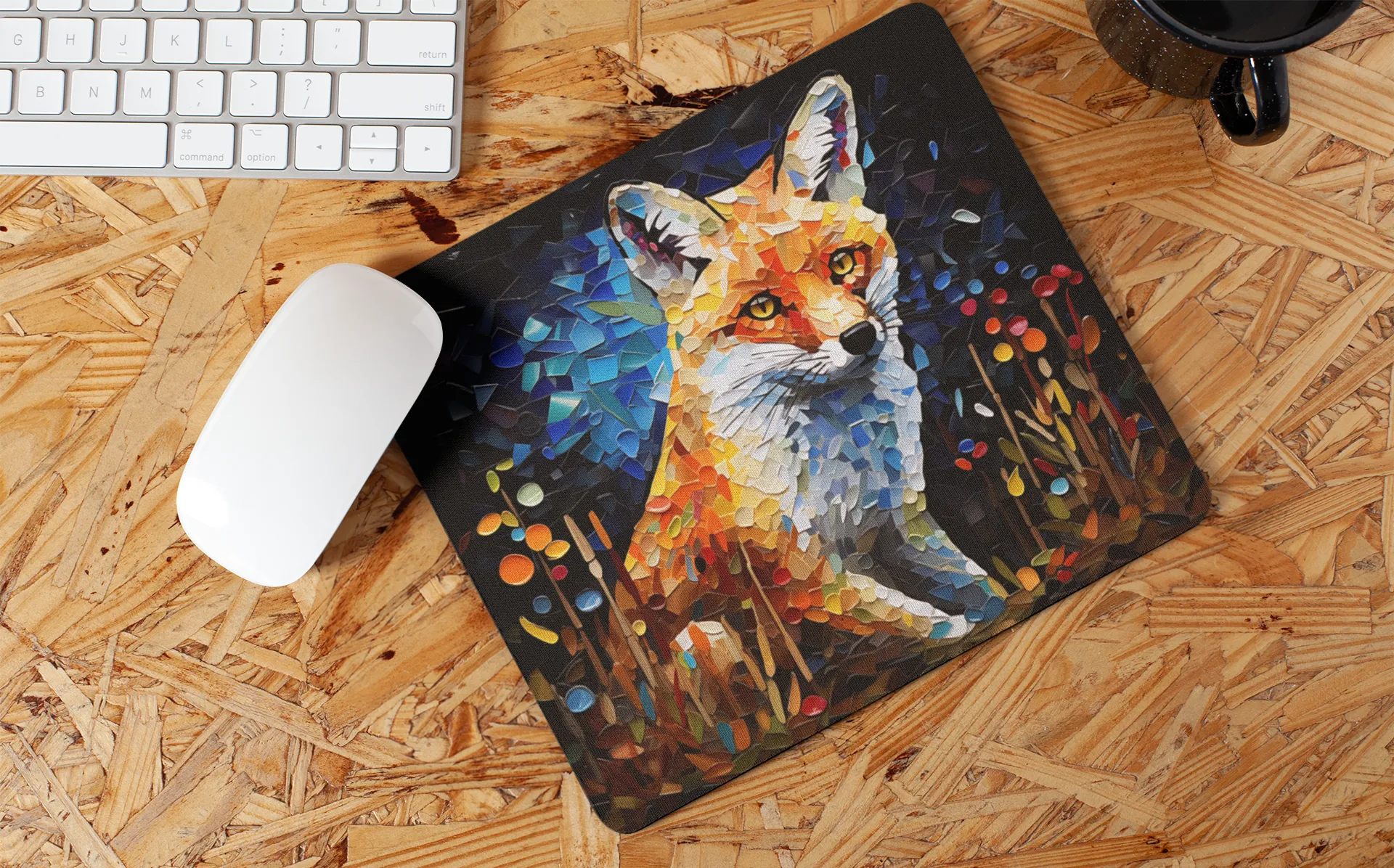 "Abstract Fox Art" Mouse Pad