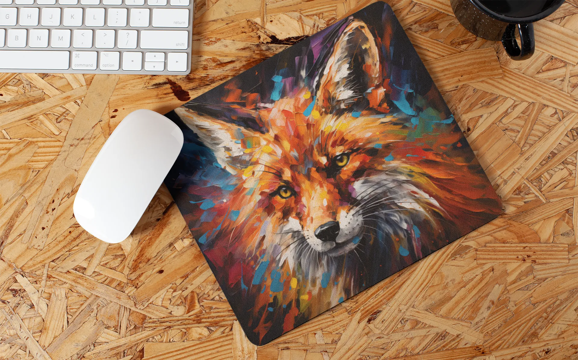 "Abstract Fox Art" Mouse Pad