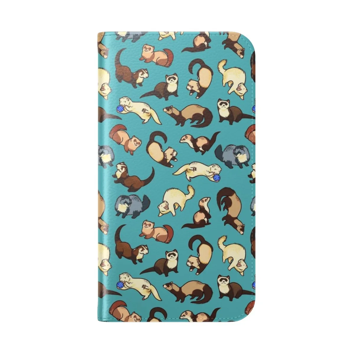 "Blue Cat Snake Pattern Flip Cover Phone Case"