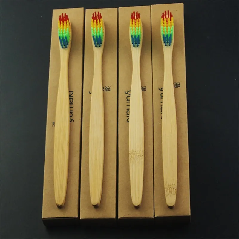 Rainbow Bristle Bamboo toothbrush