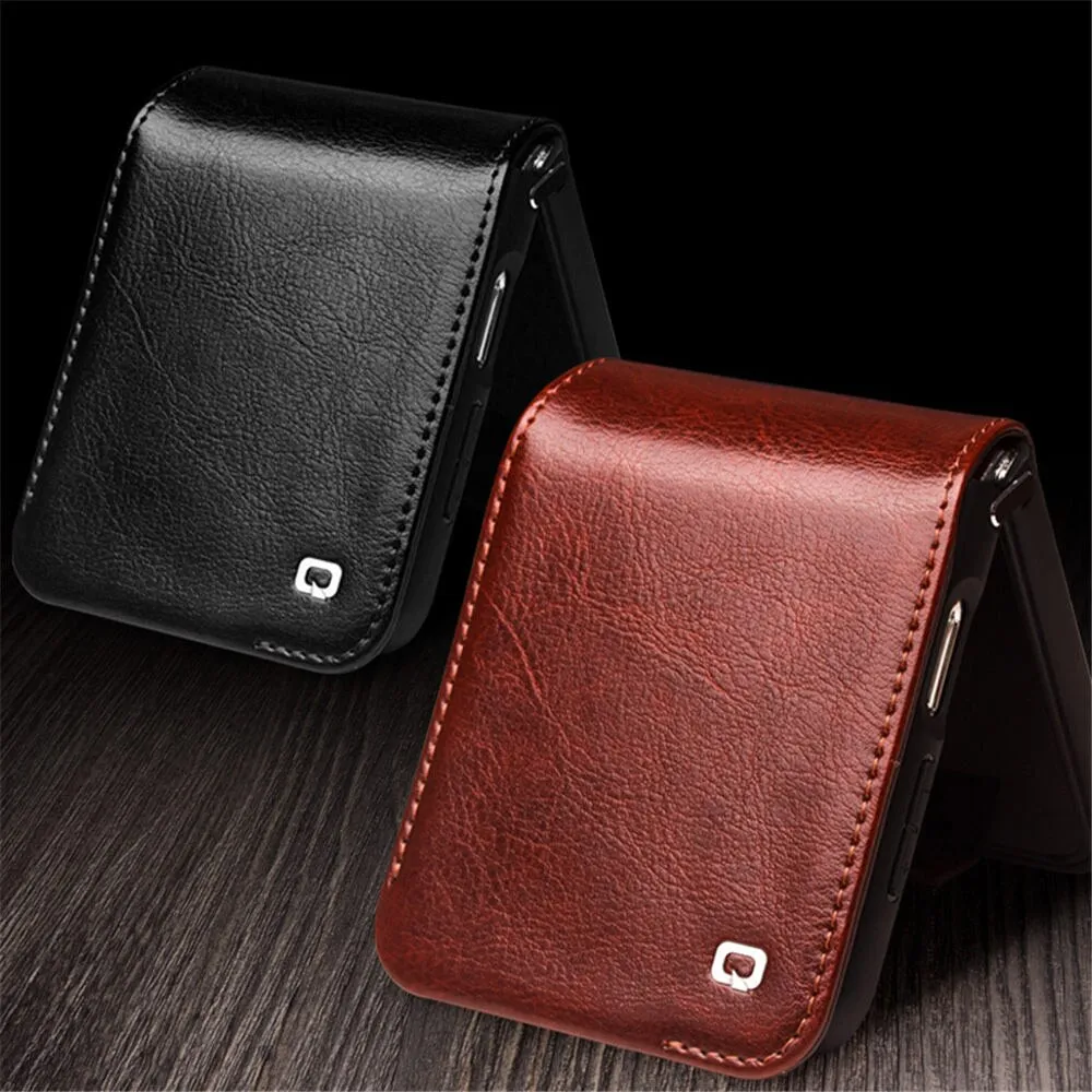 Retro Business Leather Flip Phone Case With Card Pocket For Samsung Galaxy Z Flip5