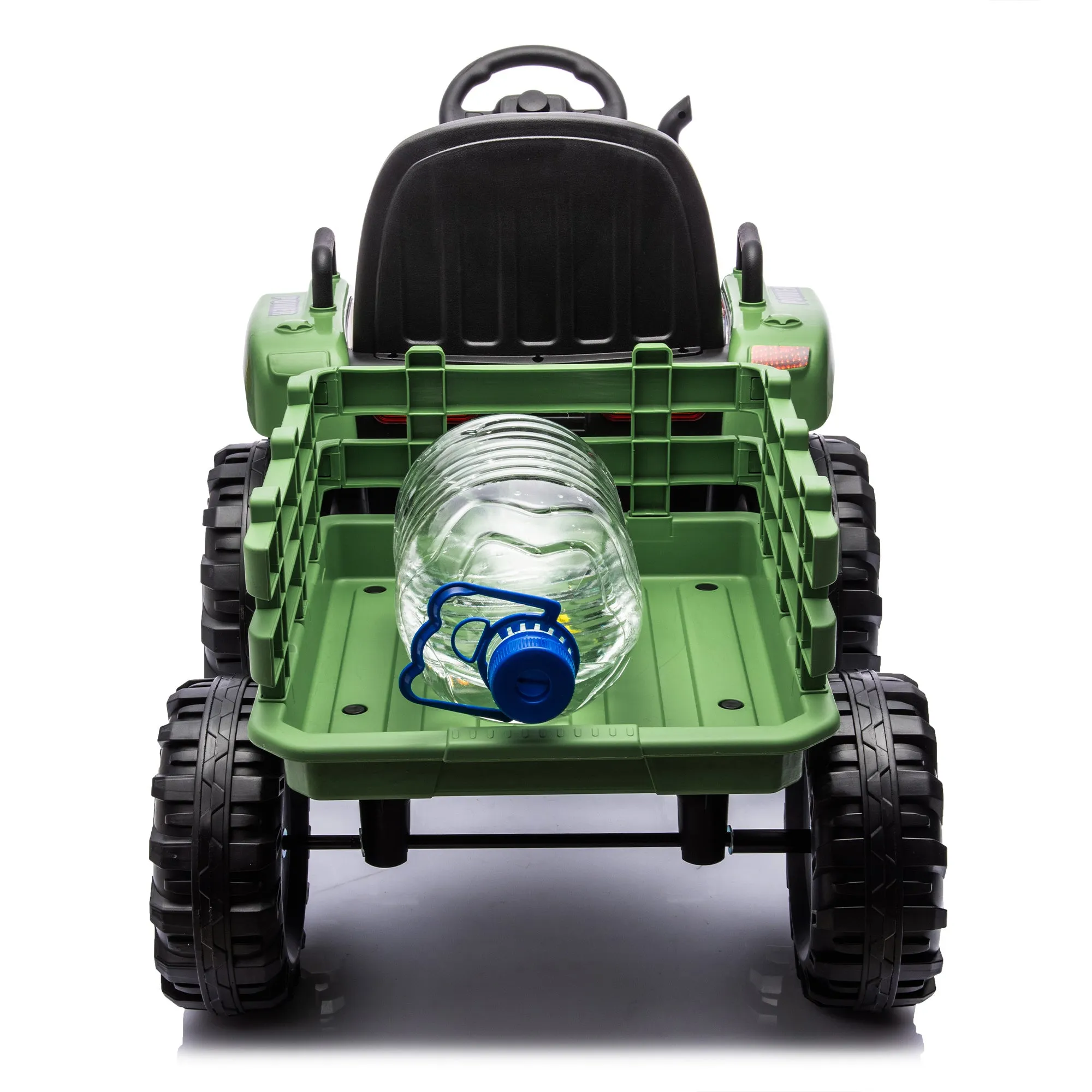 Ride on Tractor2.0 with Trailer,24V Battery Powered Electric Tractor Toy, 200w*2motor 1.86-4.97MPH/Remote Control,electric car for kids,Three speed adjustable,USB,MP3 ,Bluetooth,LED light, safety belt