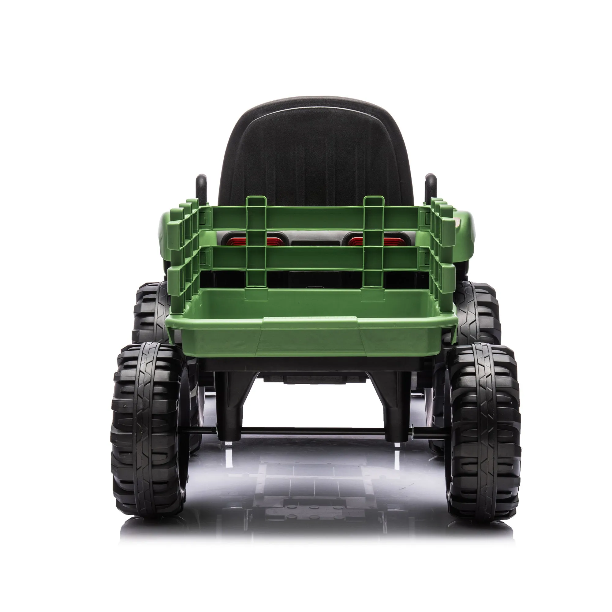 Ride on Tractor2.0 with Trailer,24V Battery Powered Electric Tractor Toy, 200w*2motor 1.86-4.97MPH/Remote Control,electric car for kids,Three speed adjustable,USB,MP3 ,Bluetooth,LED light, safety belt