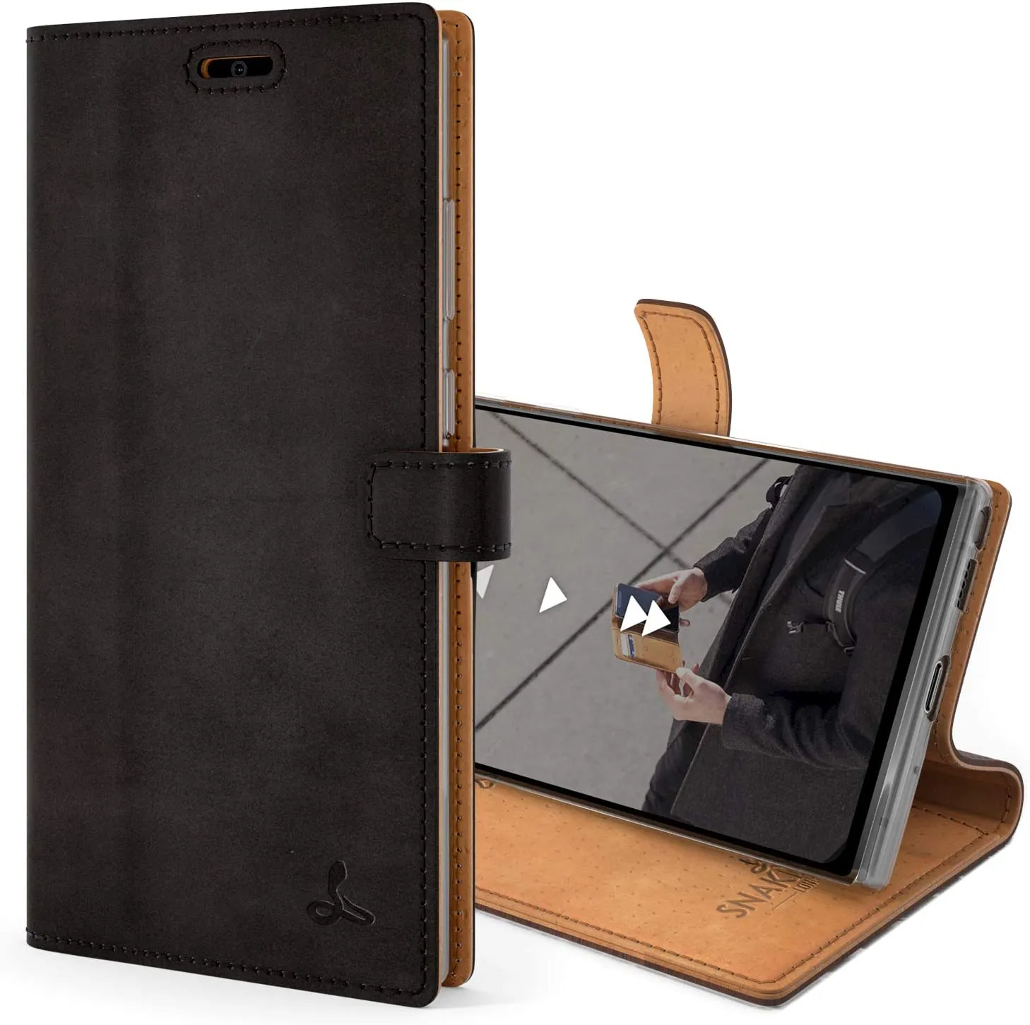 Samsung Galaxy Note 20 Ultra Real Leather Wallet Phone Case Black