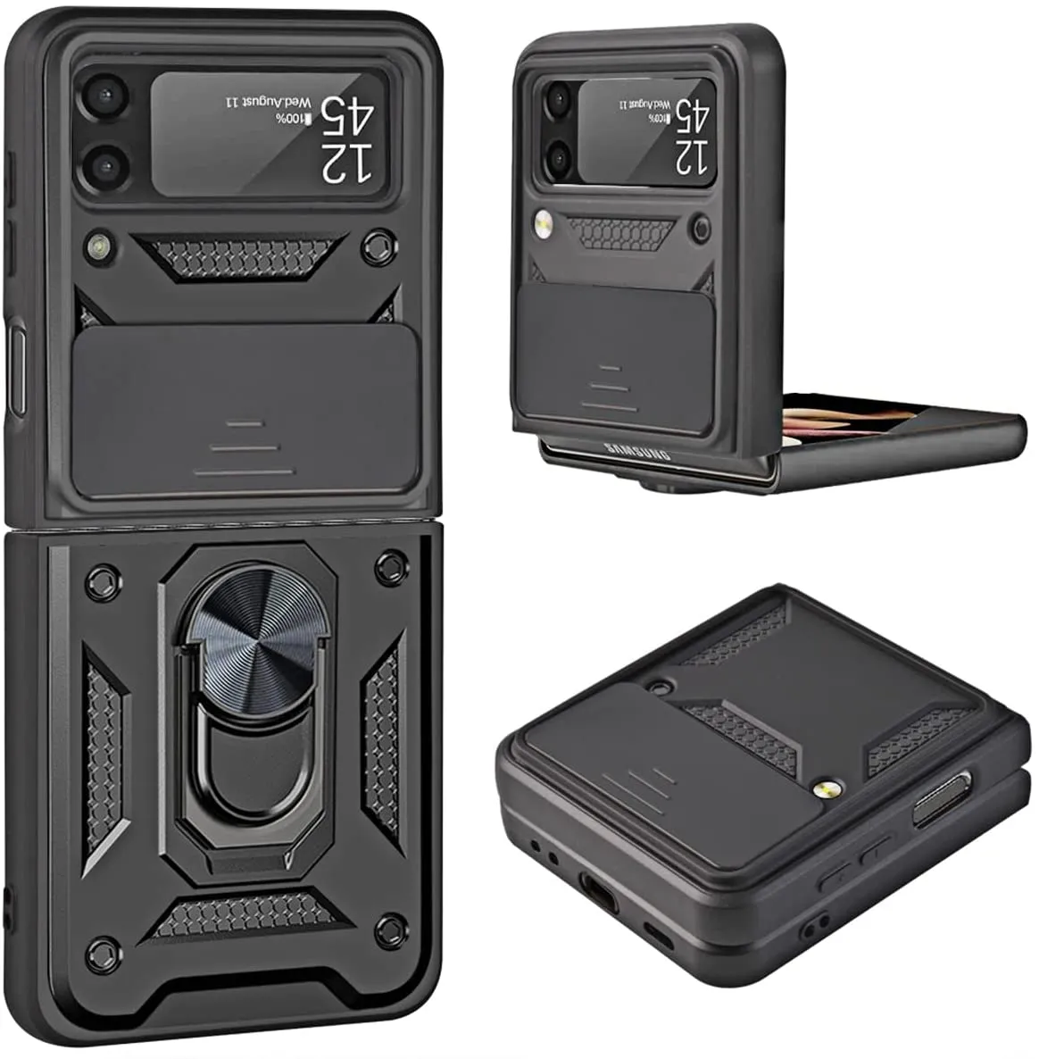 Samsung Galaxy Z Flip 3 Case | Military Grade Cover with Magnetic Kickstand Car Mount