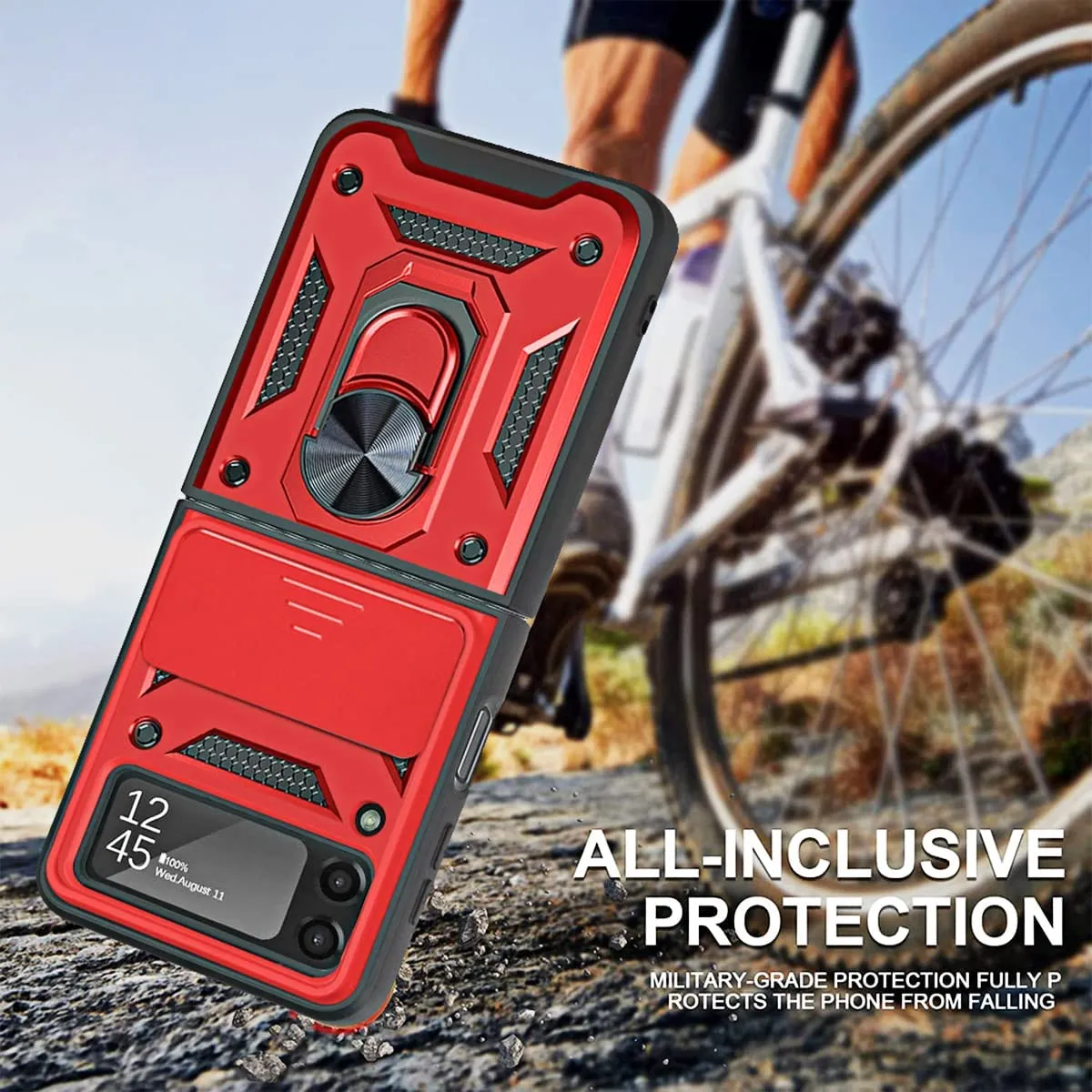 Samsung Galaxy Z Flip 3 Case | Military Grade Cover with Magnetic Kickstand Car Mount