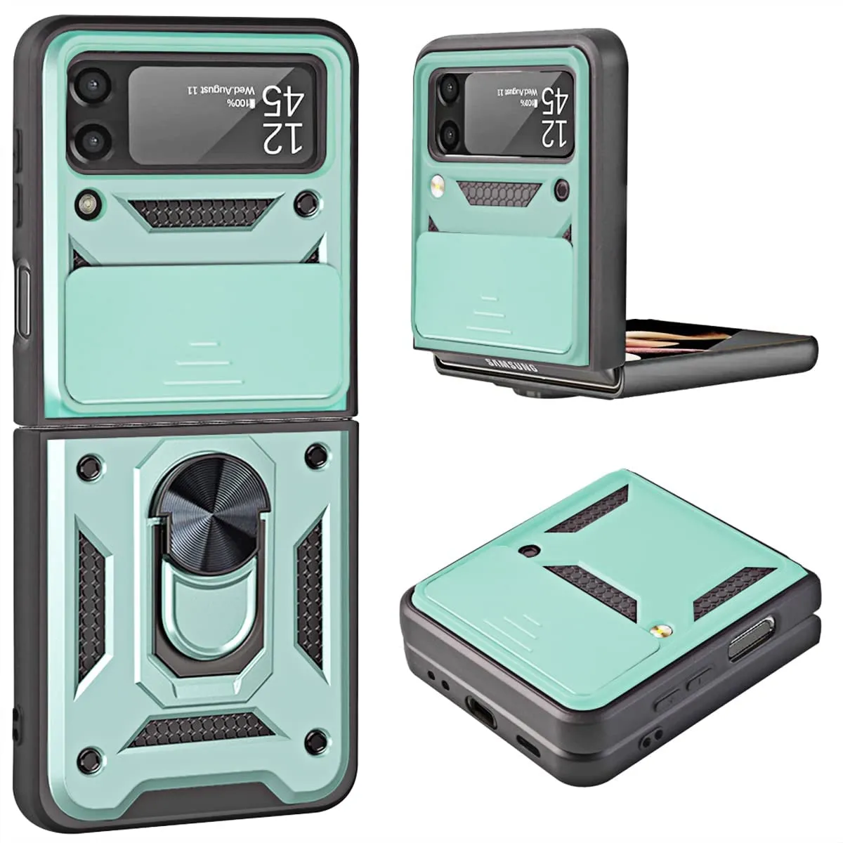 Samsung Galaxy Z Flip 3 Case | Military Grade Cover with Magnetic Kickstand Car Mount