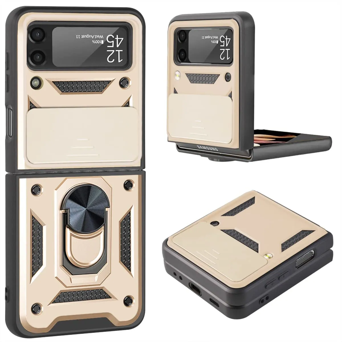 Samsung Galaxy Z Flip 3 Case | Military Grade Cover with Magnetic Kickstand Car Mount