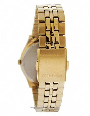 Seiko Solar Mens Watch - Gold-Tone Dial - Gold-Tone Case- 10 Month Power Reserve