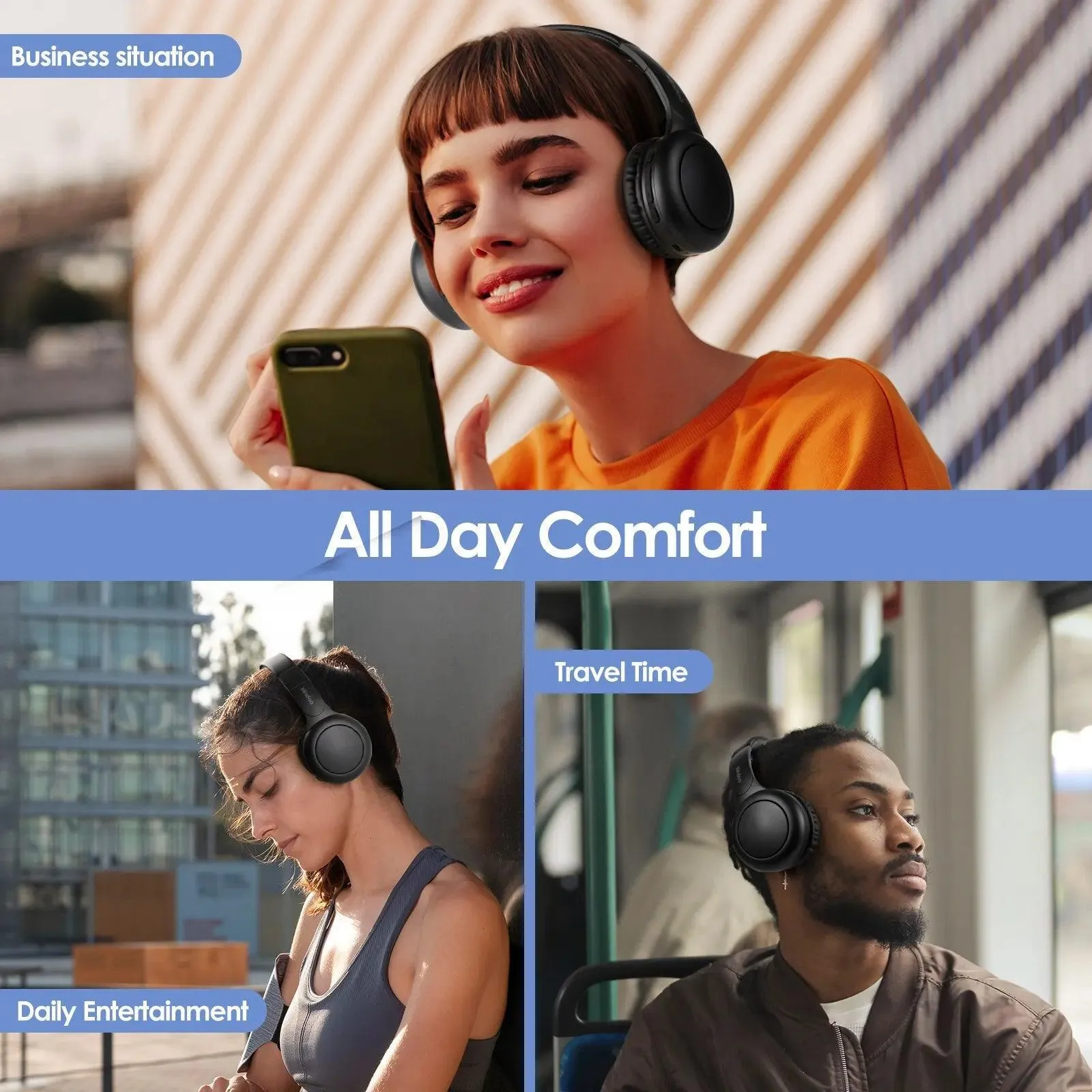 Siindoo Bluetooth Headphones: Premium Sound, 3 EQ Modes for Kids & Teens