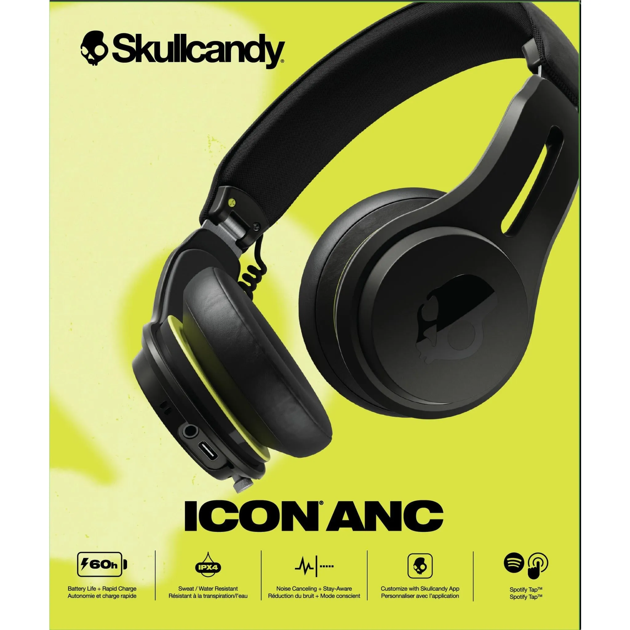 Skullcandy Icon ANC Wireless On-Ear Headphones (Black)