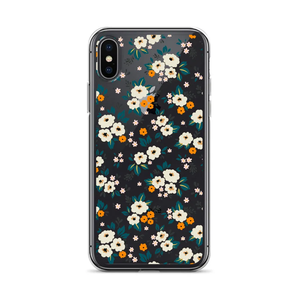 Small Flower Pattern Clear iPhone 15 14 13 12 Pro Max Case, Floral Print Cute Aesthetic iPhone 11 Mini SE 2020 XS XR X 8 7 Plus Transparent