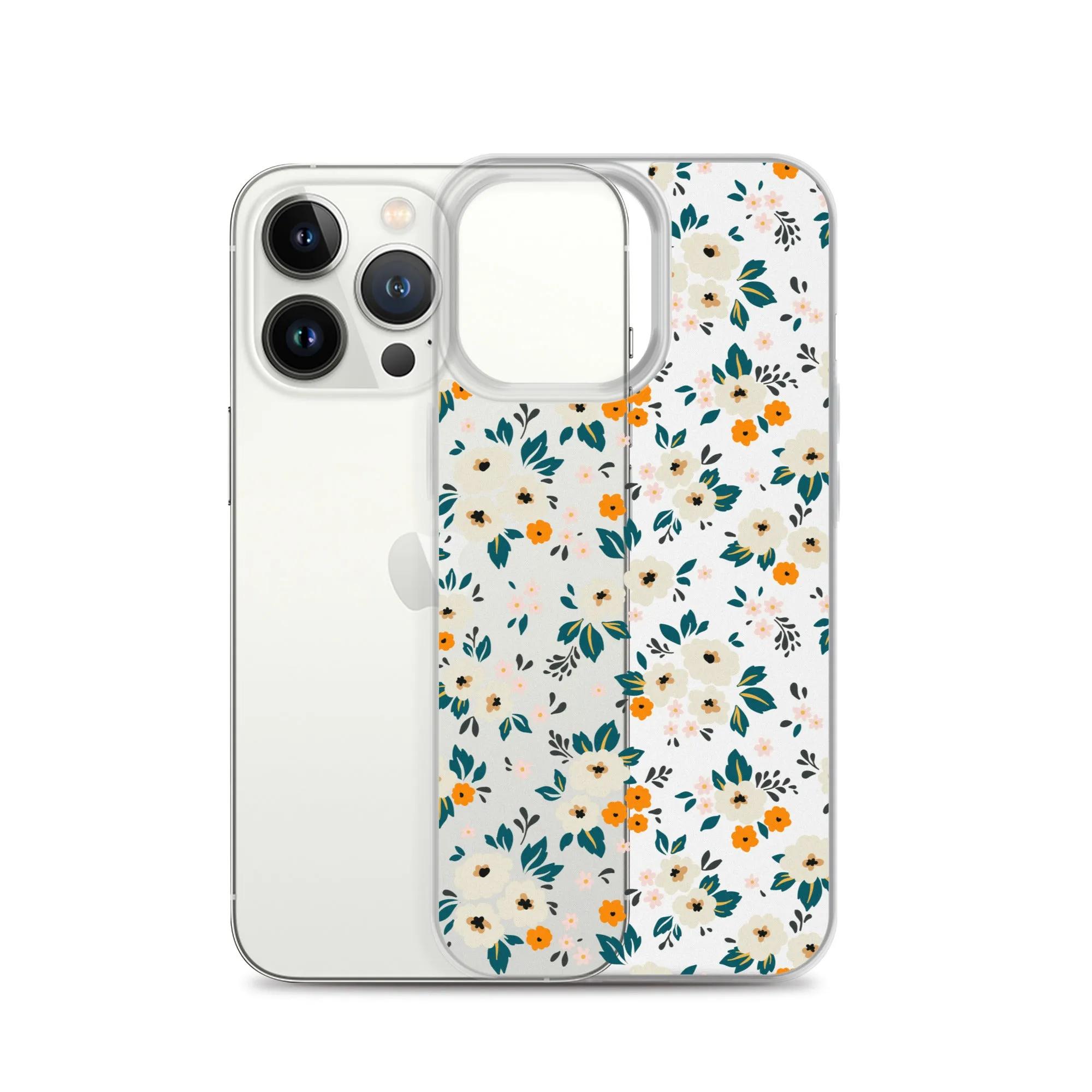 Small Flower Pattern Clear iPhone 15 14 13 12 Pro Max Case, Floral Print Cute Aesthetic iPhone 11 Mini SE 2020 XS XR X 8 7 Plus Transparent