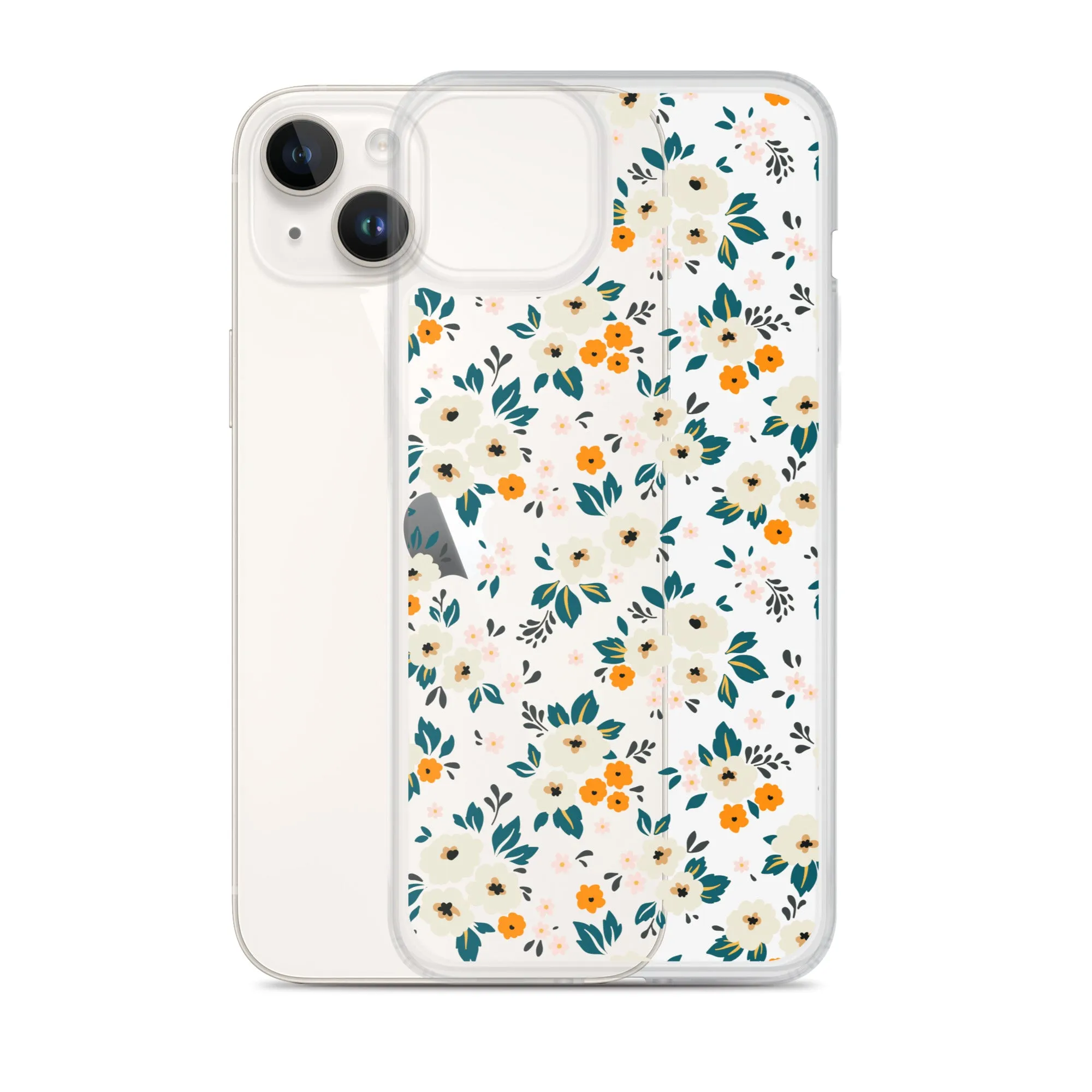 Small Flower Pattern Clear iPhone 15 14 13 12 Pro Max Case, Floral Print Cute Aesthetic iPhone 11 Mini SE 2020 XS XR X 8 7 Plus Transparent