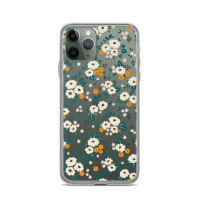 Small Flower Pattern Clear iPhone 15 14 13 12 Pro Max Case, Floral Print Cute Aesthetic iPhone 11 Mini SE 2020 XS XR X 8 7 Plus Transparent