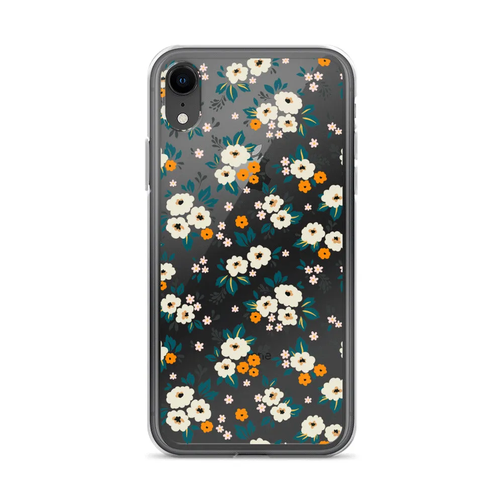 Small Flower Pattern Clear iPhone 15 14 13 12 Pro Max Case, Floral Print Cute Aesthetic iPhone 11 Mini SE 2020 XS XR X 8 7 Plus Transparent