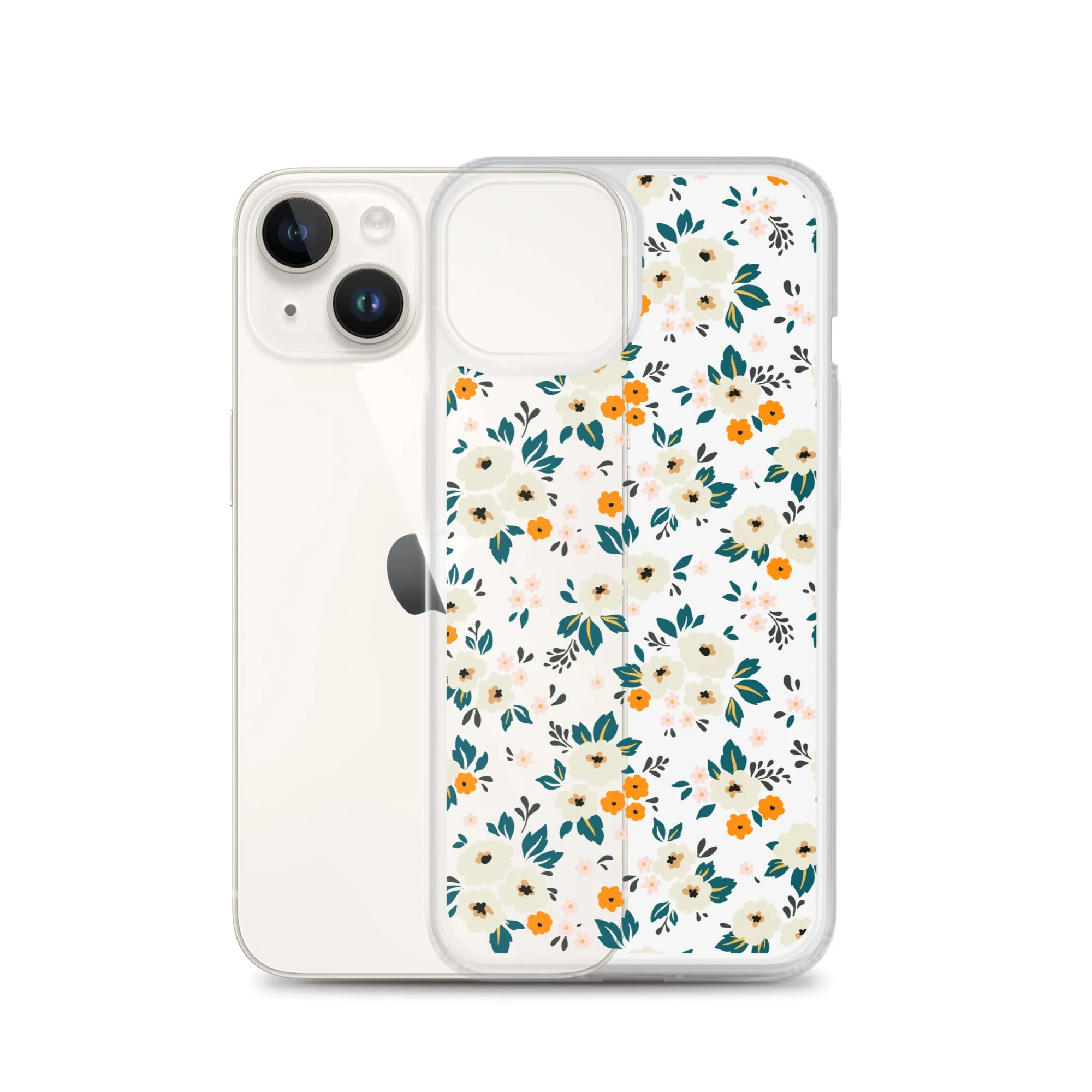 Small Flower Pattern Clear iPhone 15 14 13 12 Pro Max Case, Floral Print Cute Aesthetic iPhone 11 Mini SE 2020 XS XR X 8 7 Plus Transparent