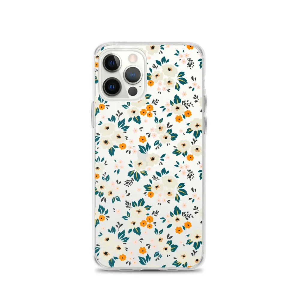 Small Flower Pattern Clear iPhone 15 14 13 12 Pro Max Case, Floral Print Cute Aesthetic iPhone 11 Mini SE 2020 XS XR X 8 7 Plus Transparent