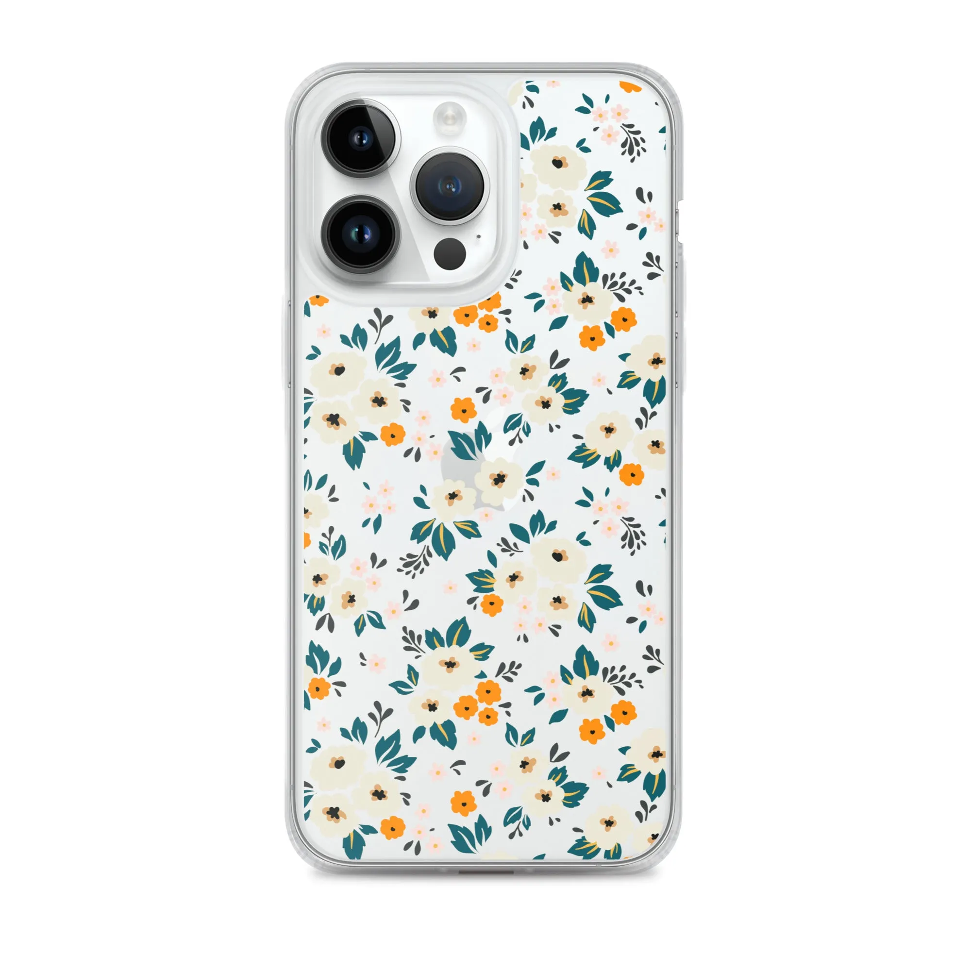 Small Flower Pattern Clear iPhone 15 14 13 12 Pro Max Case, Floral Print Cute Aesthetic iPhone 11 Mini SE 2020 XS XR X 8 7 Plus Transparent