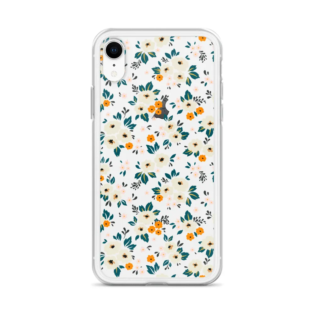 Small Flower Pattern Clear iPhone 15 14 13 12 Pro Max Case, Floral Print Cute Aesthetic iPhone 11 Mini SE 2020 XS XR X 8 7 Plus Transparent