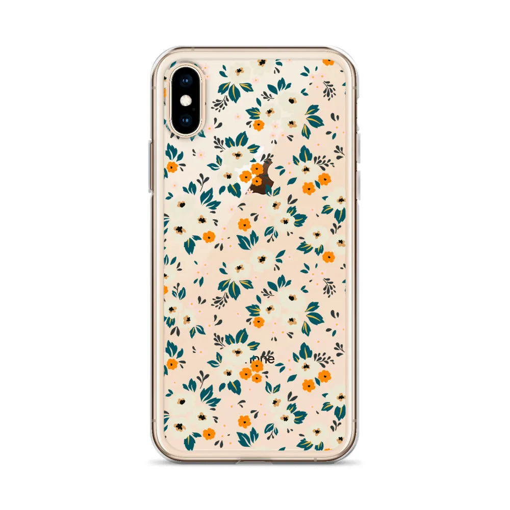 Small Flower Pattern Clear iPhone 15 14 13 12 Pro Max Case, Floral Print Cute Aesthetic iPhone 11 Mini SE 2020 XS XR X 8 7 Plus Transparent