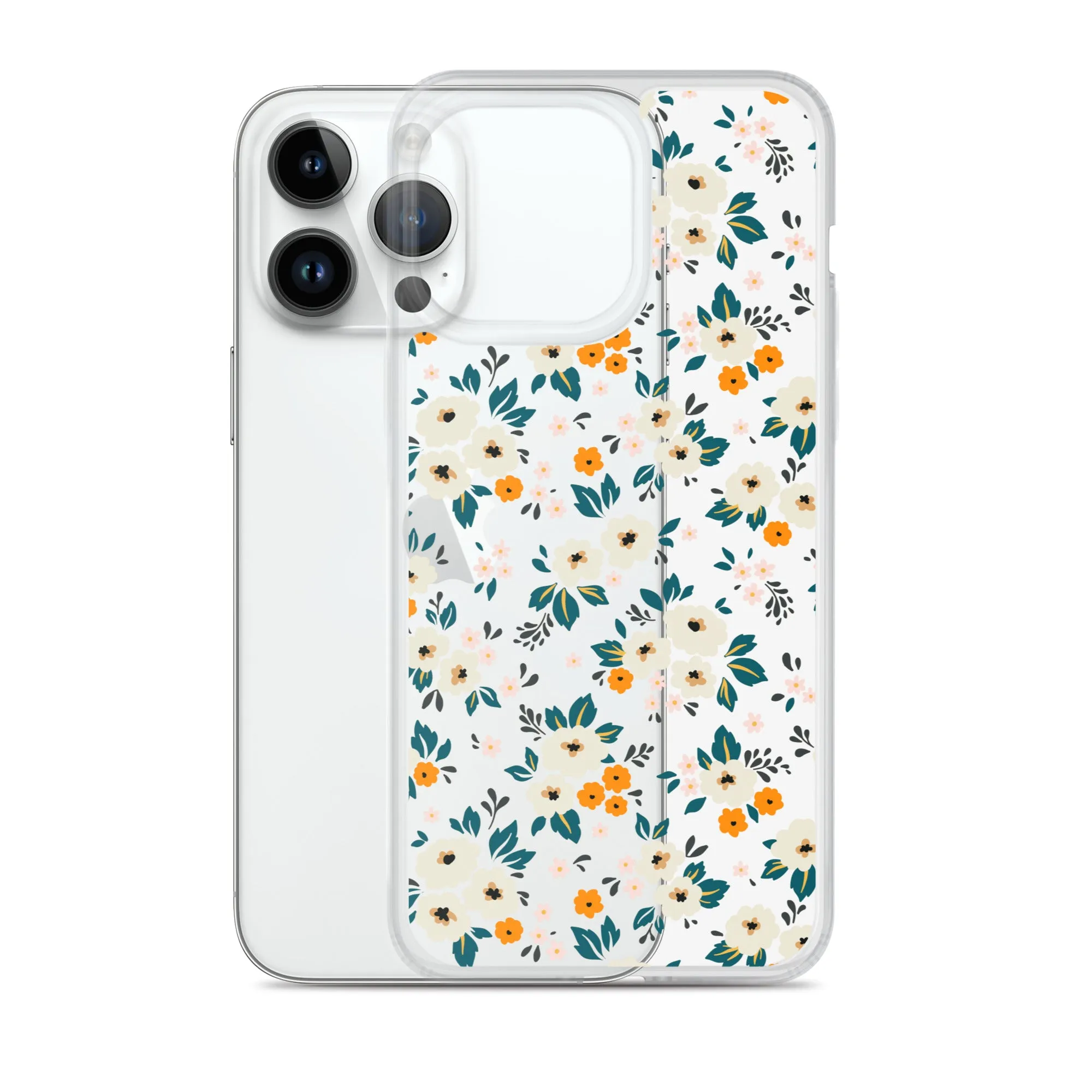 Small Flower Pattern Clear iPhone 15 14 13 12 Pro Max Case, Floral Print Cute Aesthetic iPhone 11 Mini SE 2020 XS XR X 8 7 Plus Transparent