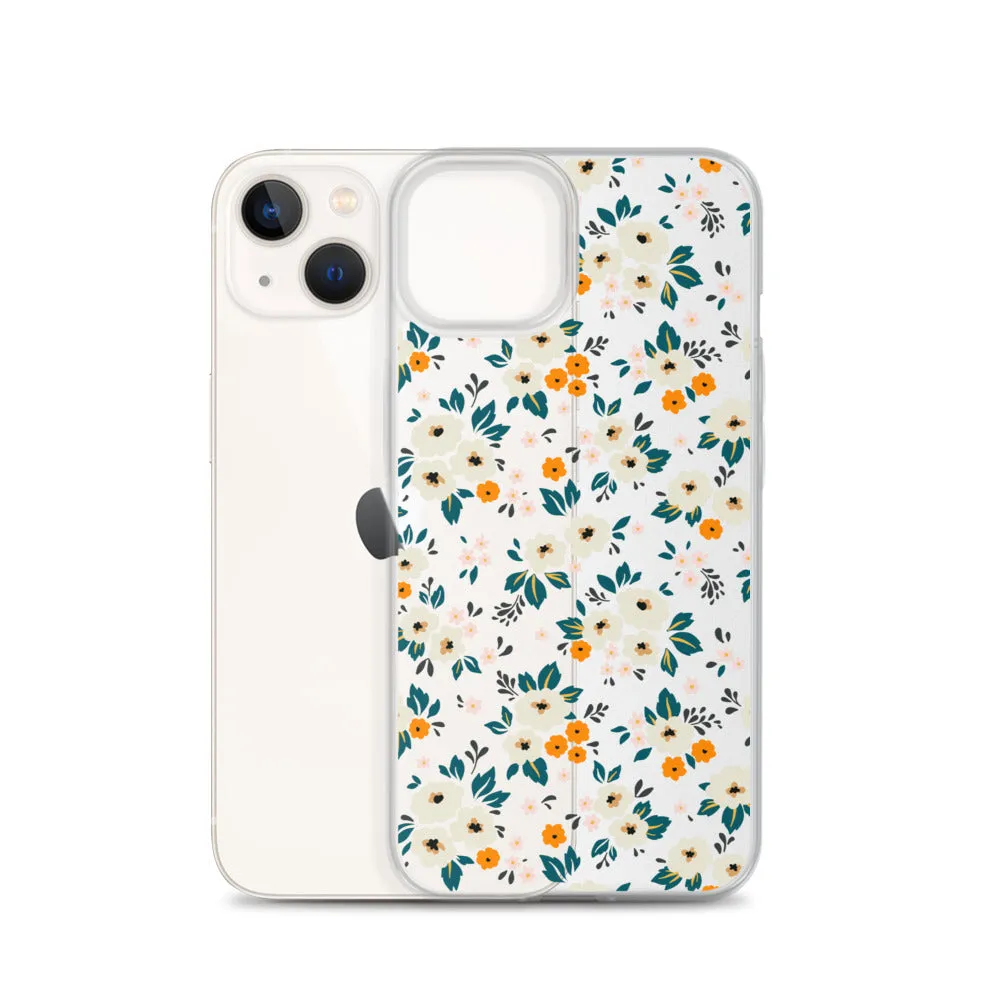 Small Flower Pattern Clear iPhone 15 14 13 12 Pro Max Case, Floral Print Cute Aesthetic iPhone 11 Mini SE 2020 XS XR X 8 7 Plus Transparent