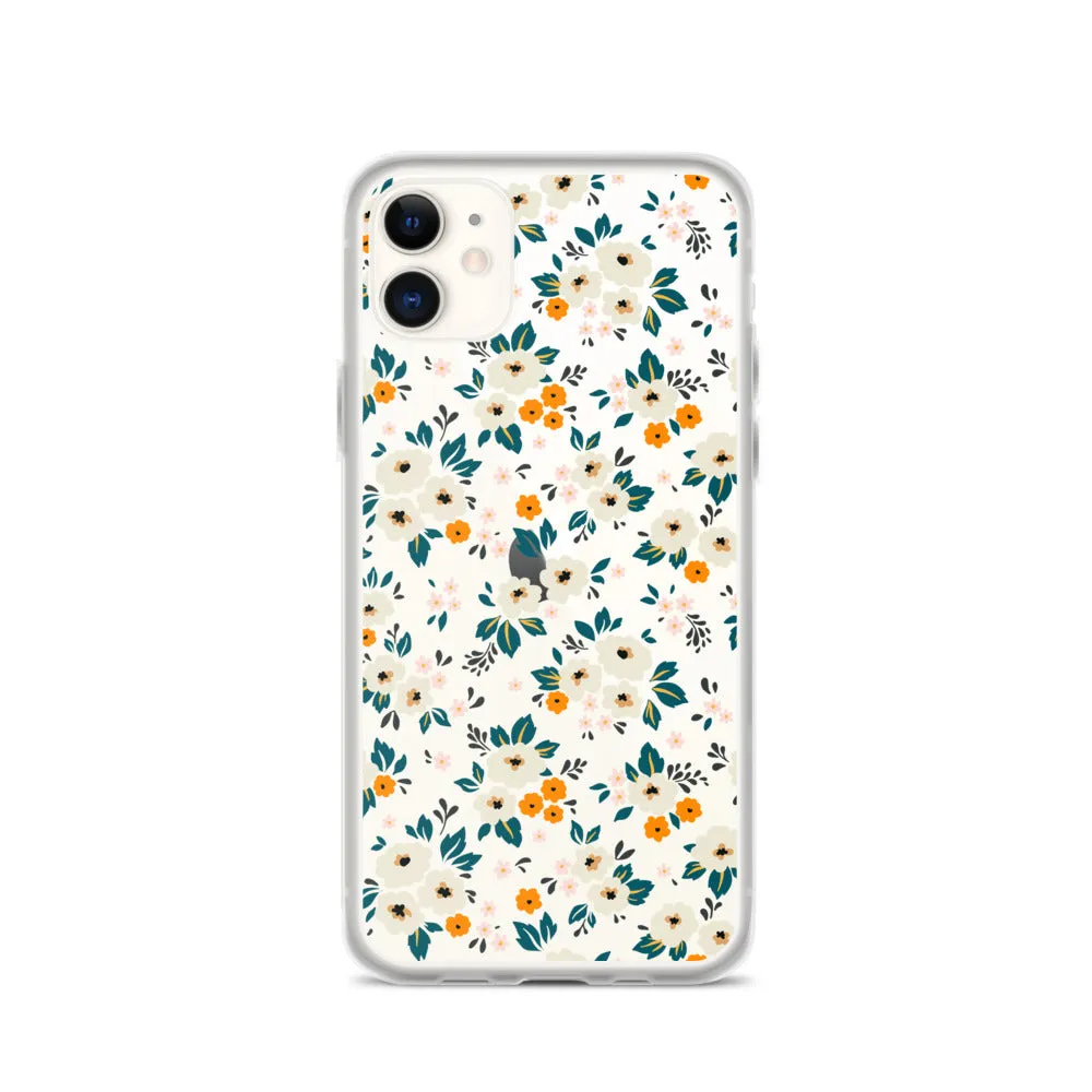 Small Flower Pattern Clear iPhone 15 14 13 12 Pro Max Case, Floral Print Cute Aesthetic iPhone 11 Mini SE 2020 XS XR X 8 7 Plus Transparent