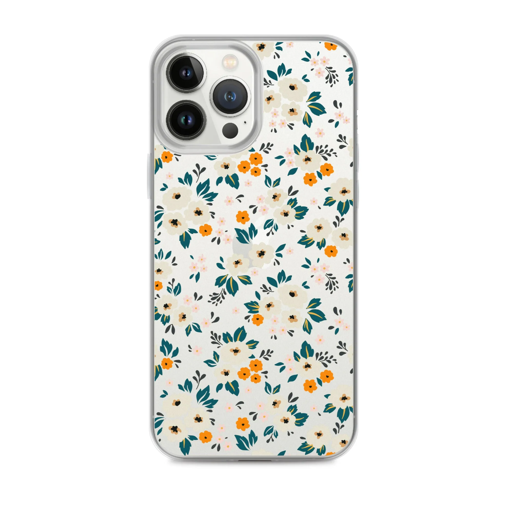 Small Flower Pattern Clear iPhone 15 14 13 12 Pro Max Case, Floral Print Cute Aesthetic iPhone 11 Mini SE 2020 XS XR X 8 7 Plus Transparent