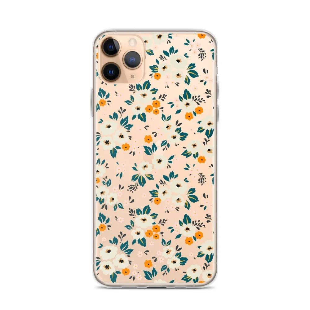 Small Flower Pattern Clear iPhone 15 14 13 12 Pro Max Case, Floral Print Cute Aesthetic iPhone 11 Mini SE 2020 XS XR X 8 7 Plus Transparent