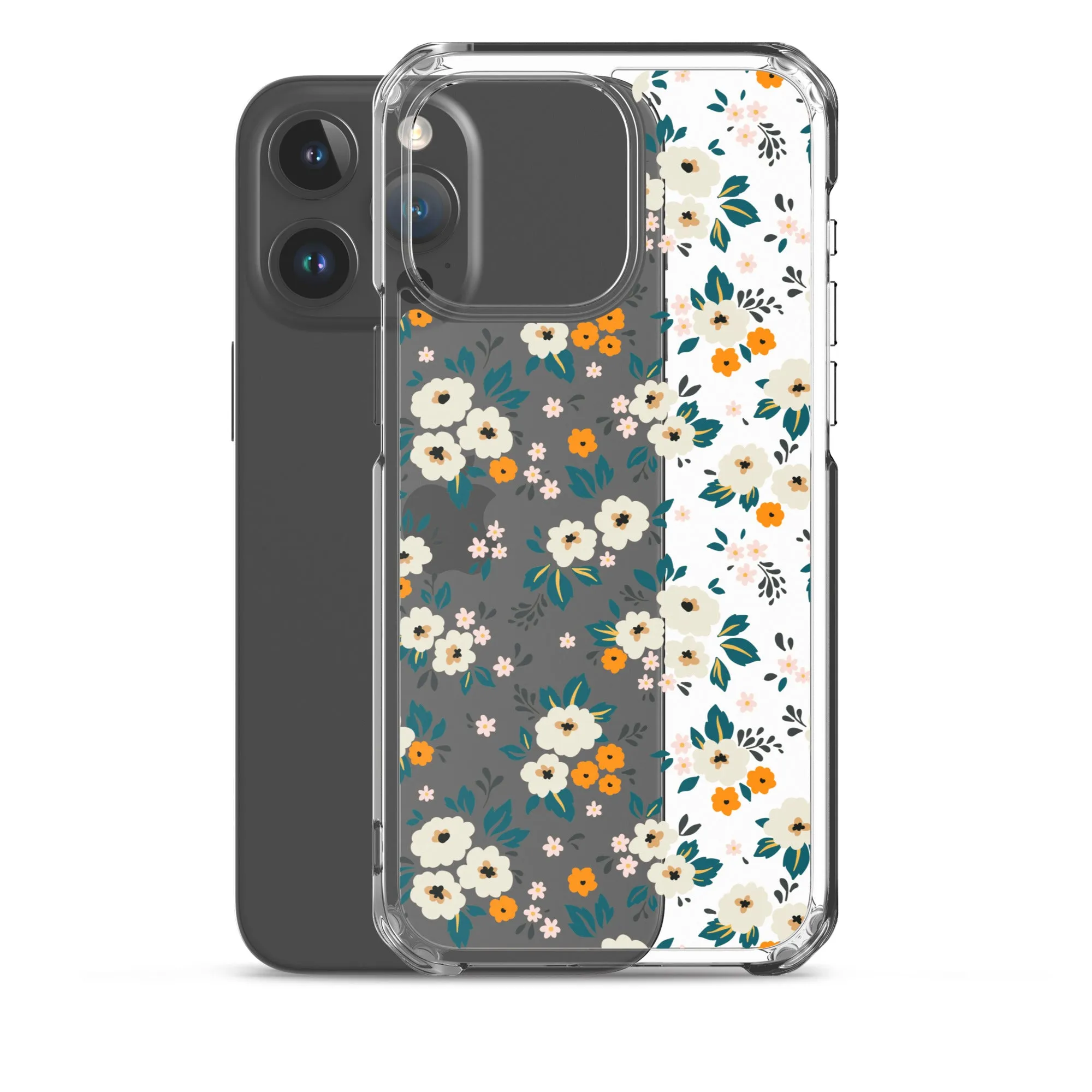 Small Flower Pattern Clear iPhone 15 14 13 12 Pro Max Case, Floral Print Cute Aesthetic iPhone 11 Mini SE 2020 XS XR X 8 7 Plus Transparent