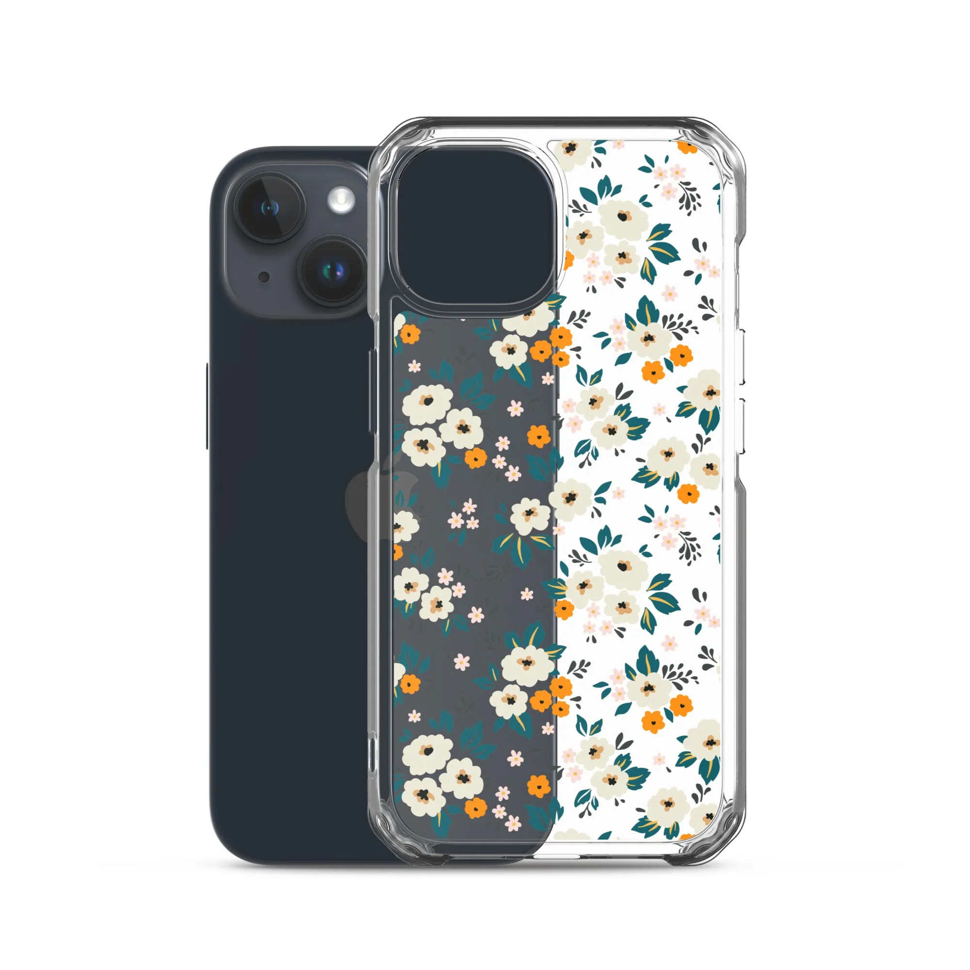 Small Flower Pattern Clear iPhone 15 14 13 12 Pro Max Case, Floral Print Cute Aesthetic iPhone 11 Mini SE 2020 XS XR X 8 7 Plus Transparent