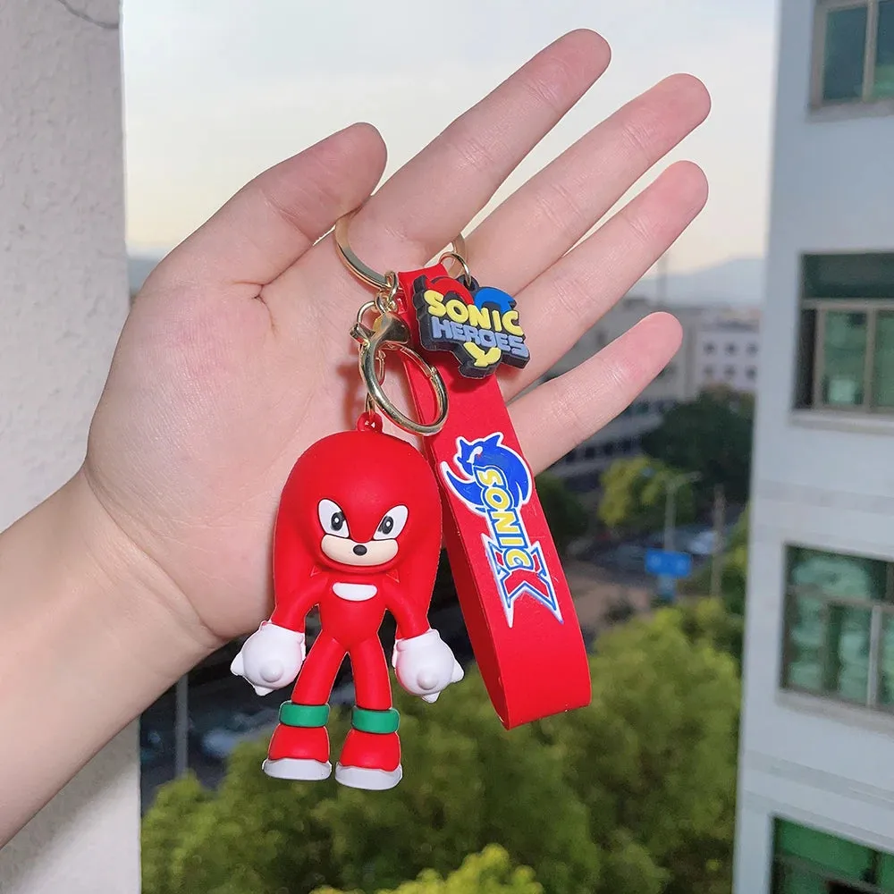 Sonic Blue Silicone Keychain - High-Quality 3D Design