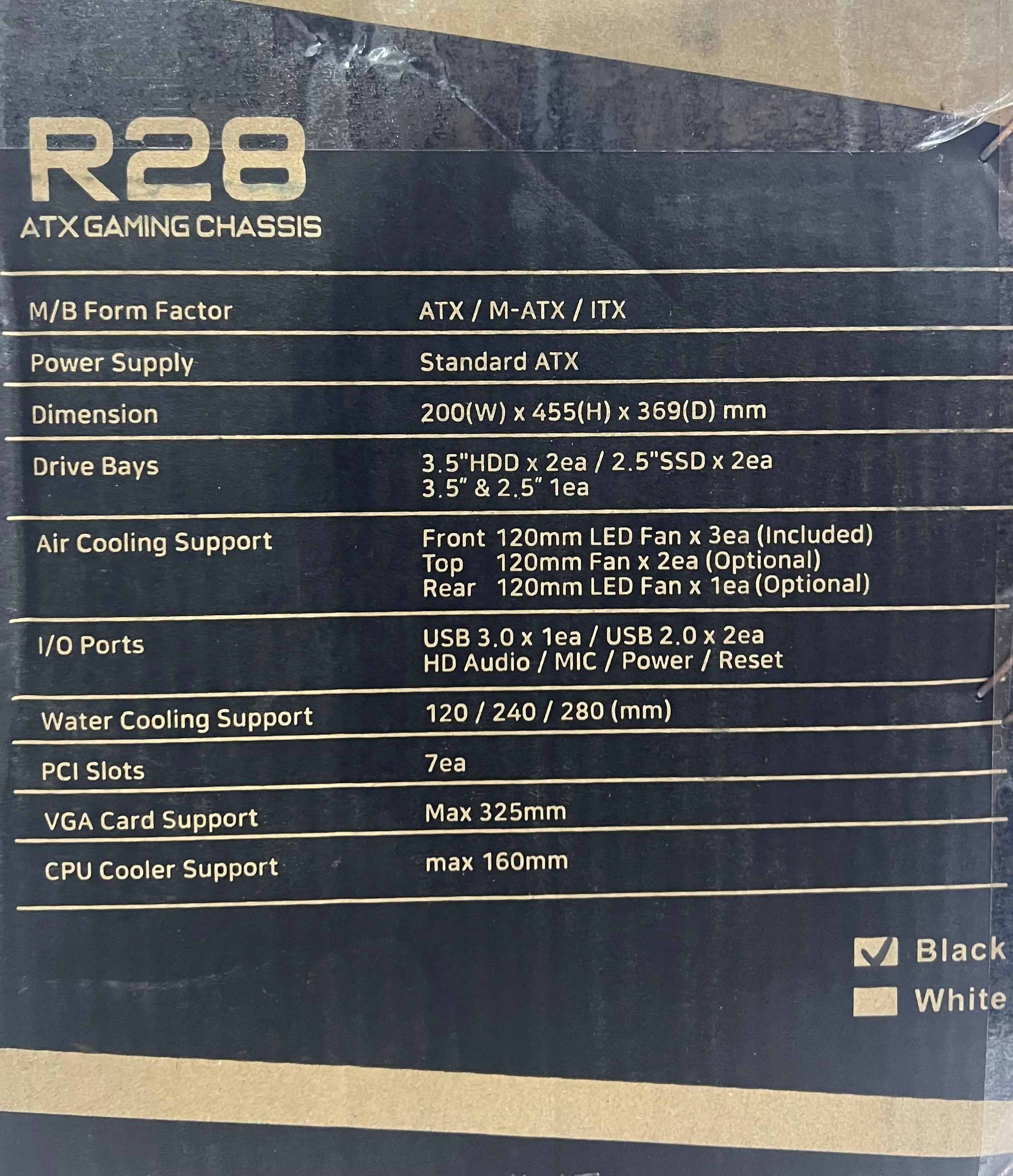 Sonic Casing R28 Black 3 RGB Fans