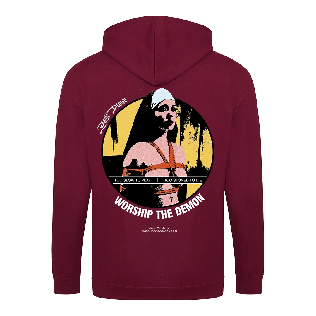 Sonic Demon - Nun Zip Hoodie - Burgundy