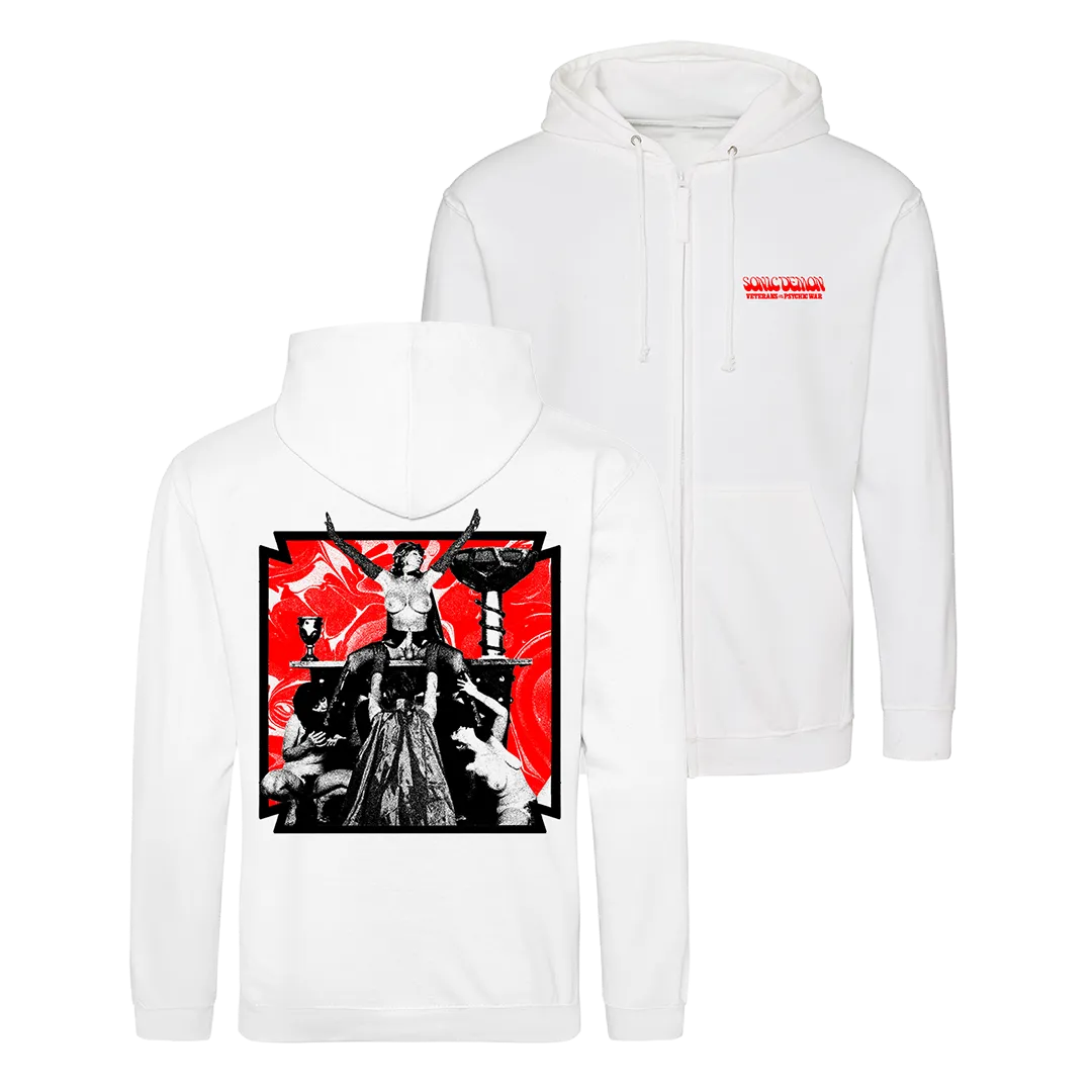 Sonic Demon - Psychic War Altar Zip Hoodie - White