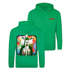 Sonic Demon - Psychic War Biker Girl Zip Hoodie - Green