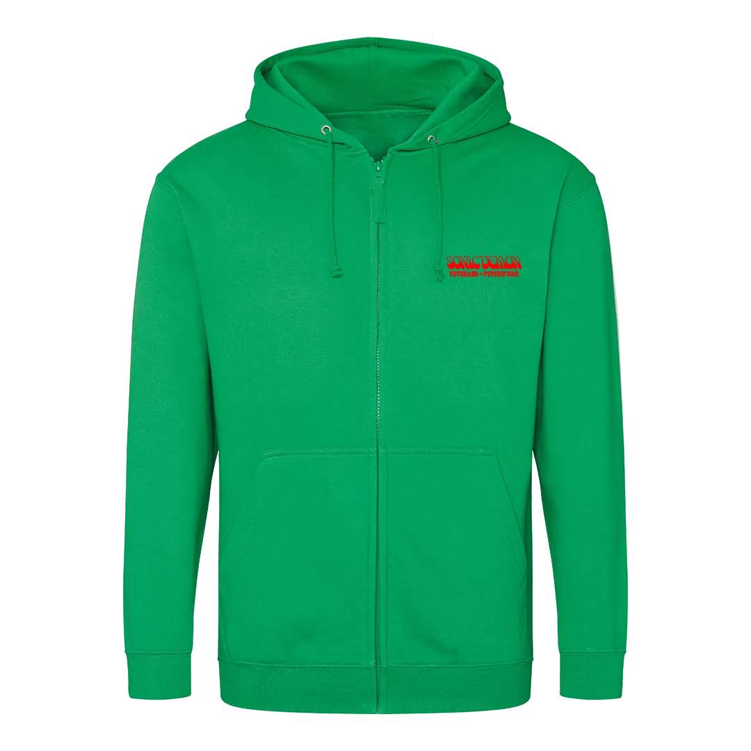 Sonic Demon - Psychic War Biker Girl Zip Hoodie - Green