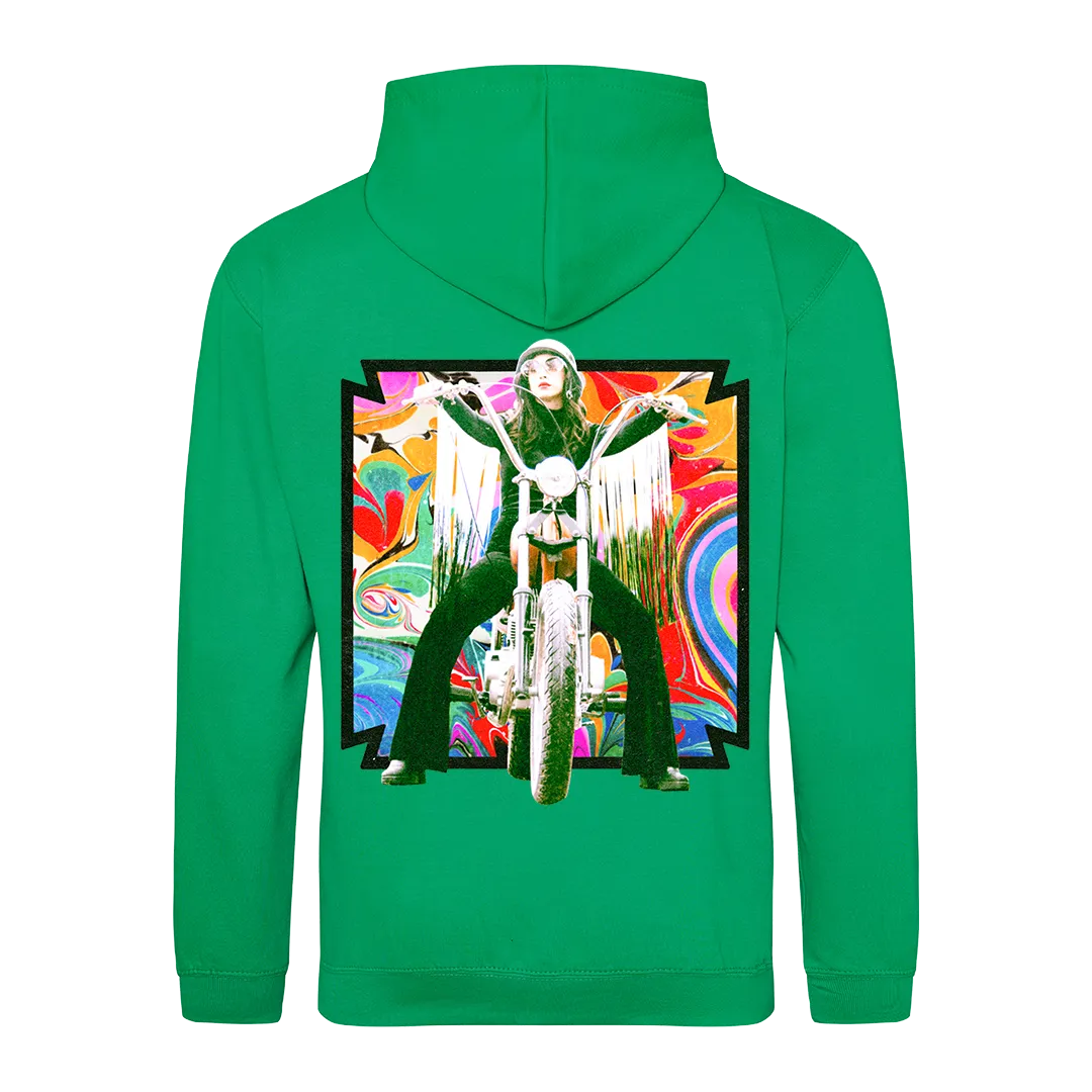 Sonic Demon - Psychic War Biker Girl Zip Hoodie - Green