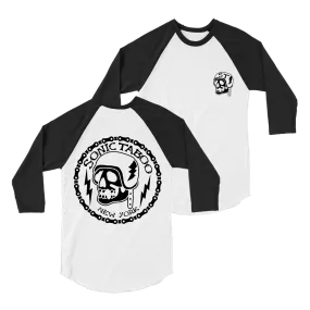 Sonic Taboo - Skull Logo (Black) Raglan - White/Black