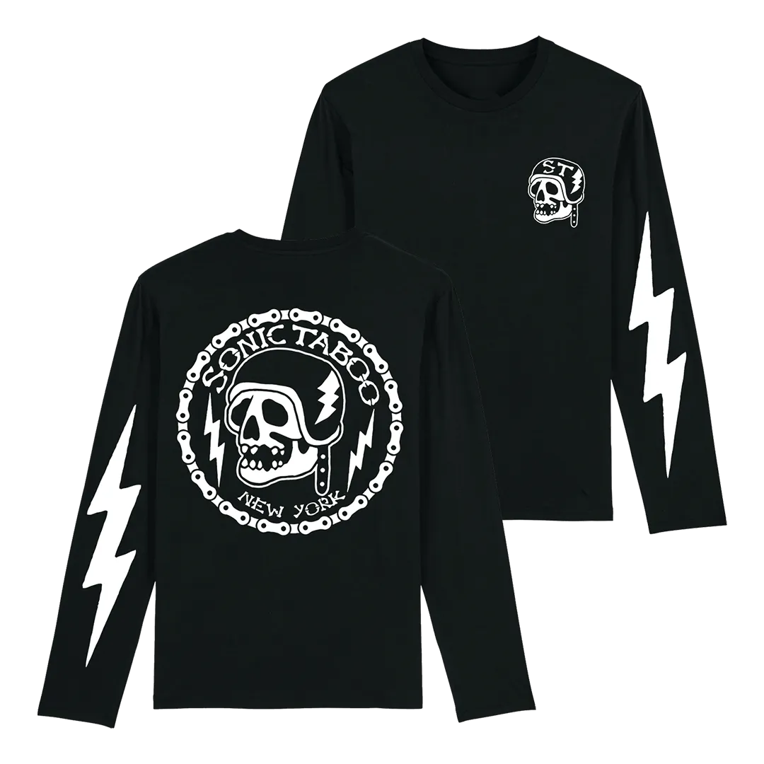 Sonic Taboo - Skull Logo (White) Longsleeve - Black