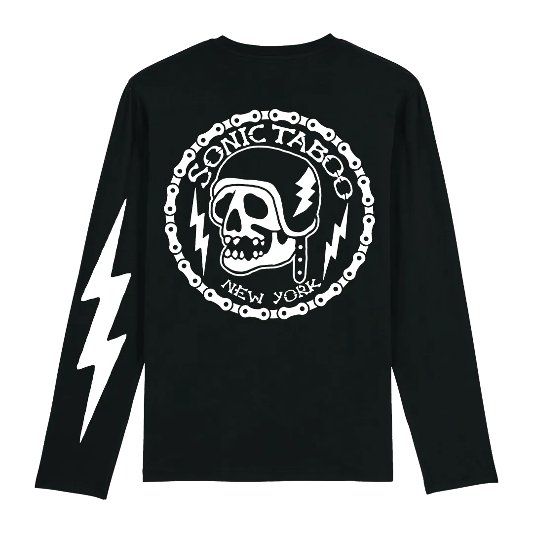 Sonic Taboo - Skull Logo (White) Longsleeve - Black