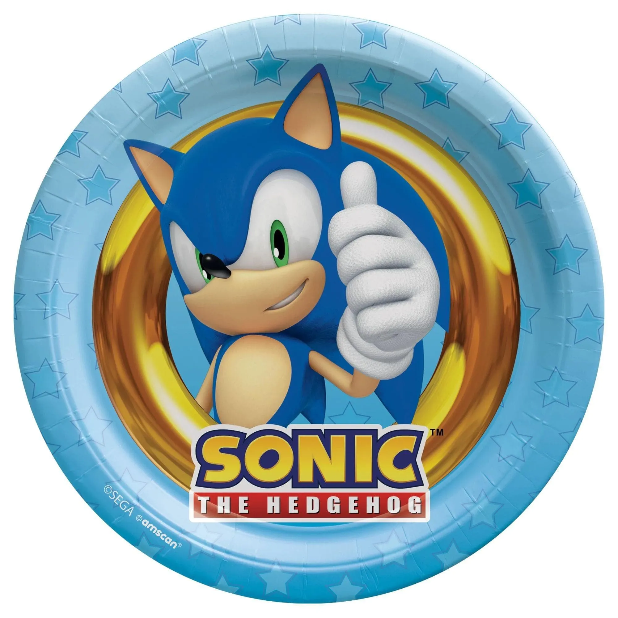 Sonic the Hedgehog Dessert Paper Plates, 7 in, 8 Count