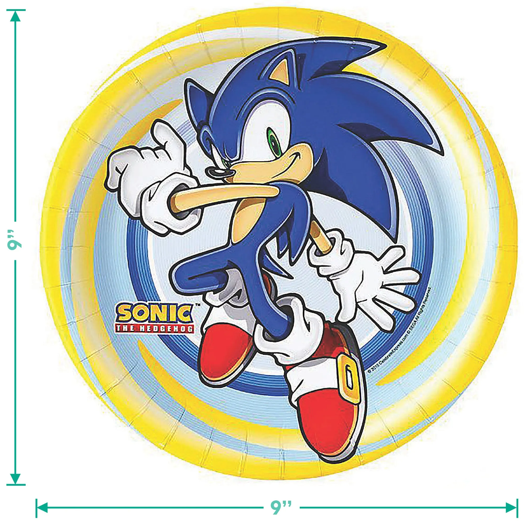 Sonic the Hedgehog Party Paper Dinner Plates and Luncheon Napkins (Serves 16)